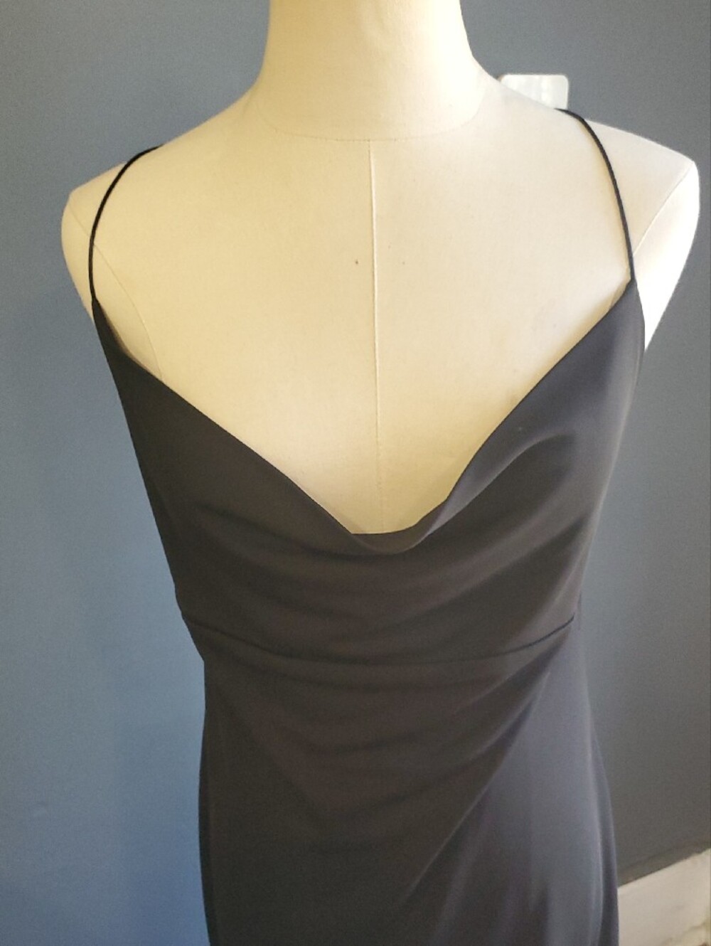 Vtg Frederick's of Hollywood Black Backless Maxi Dress with Crisscross Straps - Picture 7 of 13
